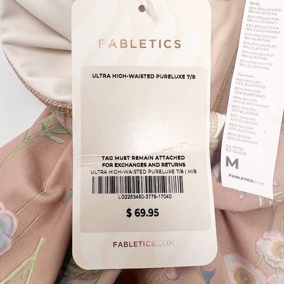 NWT Fabletics PureLuxe Floral Leggings Size M - Picture 5 of 6